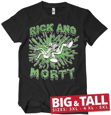 Rick And Morty Splash Big &amp; Tall T-Shirt Black