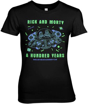Rick And Morty A Hundred Years Girly Tee Damen T-Shirt Black