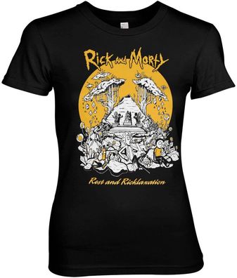 Rick And Morty Rest And Ricklaxation Girly Tee Damen T-Shirt Black