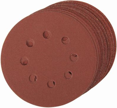 Silverline Schleifzubehör Klettschleifscheiben, gelocht, 125 mm, 10-tlg. Satz