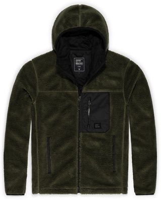 Vintage Industries Fleecejacke Dustin Lined Sherpa Fleece Dark Olive