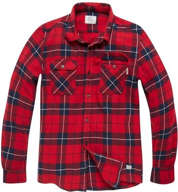 Vintage Industries Karohemd Sem Flannel Shirt Red Check -Sem