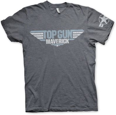 Top Gun Maverick Distressed Logo T-Shirt Dark-Heather