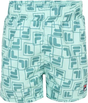 Fila Jungen Kurze Hose Laudert Aop Beach Shorts Brook Green Playful F-Box AOP