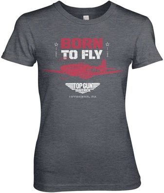 Top Gun Born To Fly Girly Tee Damen T-Shirt Dark-Heather