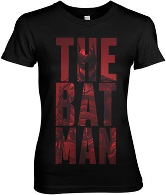 Batman Stacked Girly Tee Damen T-Shirt Black