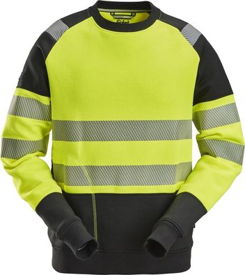 Snickers Warnschutz T-Shirt High-Vis, Sweatshirt, Kl. 2 High-Vis Gelb/Schwarz