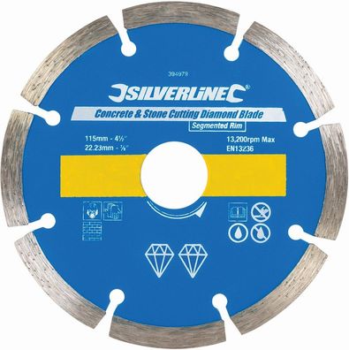 Silverline Schleif- und Trennscheiben Stein- und Beton-Diamanttrennscheibe,