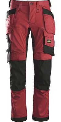 Snickers AllroundWork Stretch Arbeitshose mit Holstertaschen Chili/Schwarz