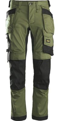 Snickers AllroundWork Stretch Arbeitshose mit Holstertaschen Khaki/Grau/Schwarz