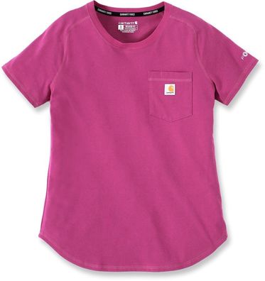 Carhartt Damen Midweight S/S Pocket T-Shirt Magenta Agate