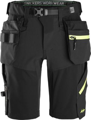 Snickers kurze Arbeitshose FlexiWork Softshell Stretch Shorts mit Holstertaschen