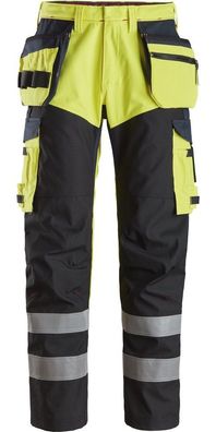 Snickers Flammschutzhose ProtecWork Arbeitshose mit Holstertaschen, High-Vis Kl