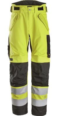Snickers Warnschutzhose High-Vis, wasserdichte leicht wattierte Arbeitshose, Kl