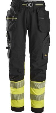 Snickers Warnschutzhose High-Vis Stretch Arbeitshose mit Holstertaschen, Kl. 1
