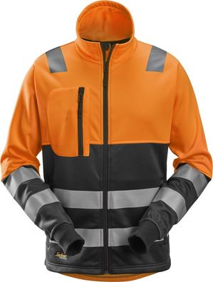 Snickers Warnschutzjacke AllroundWork High-Vis Arbeitsjacke mit Reißverschluss,