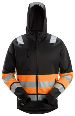 Snickers Warnschutzjacke High-Vis, Reißverschluss Jacke, Kl. 1 Schwarz/High-Vis