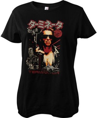 The Terminator Japanese Poster Girly Tee Damen T-Shirt Black
