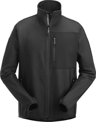 Snickers Jacke FlexiWork Midlayer Arbeitsjacke mit Reißverschluss Schwarz