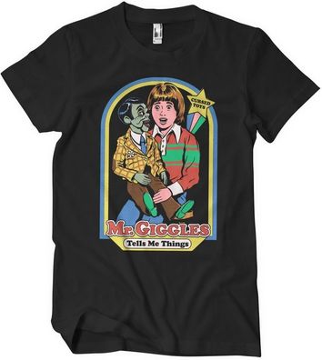 Steven Rhodes Mr Giggles Tells Me Things T-Shirt Black
