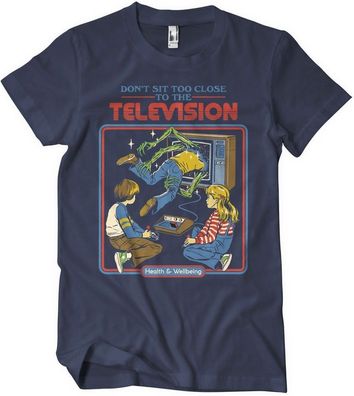 Steven Rhodes Don'T Sit Too Close To The Television T-Shirt Navy
