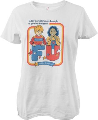 Steven Rhodes Todays Problems Girly Tee Damen T-Shirt White