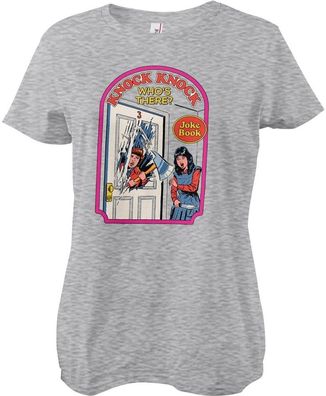 Steven Rhodes Knock Knock Who'S There Girly Tee Damen T-Shirt Heathergrey