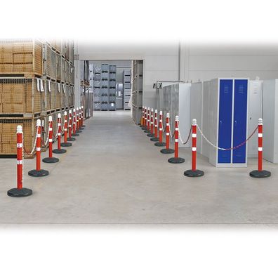 Kettenpfosten Set mit 20 Kettenständern, 38 m Kette, Rohr Ø 70 mm, Höhe 1000 mm