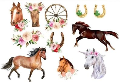 Pferd Horse Essbar Tortenaufleger Torte Geburstag Zuckermasse + NAME