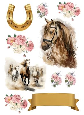 Pferd Essbar Horse Tortenaufleger Torte Geburstag Zuckermasse + NAME