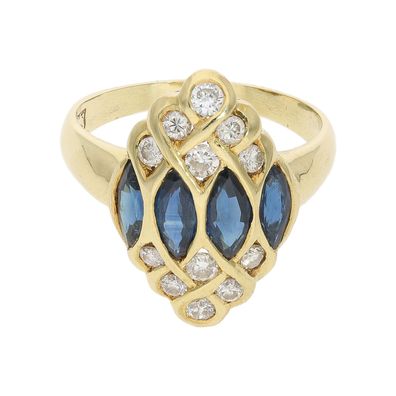 Diamantring Damen Saphir Brillant Gold 750 Second Hand wie neu 25325876 getragen