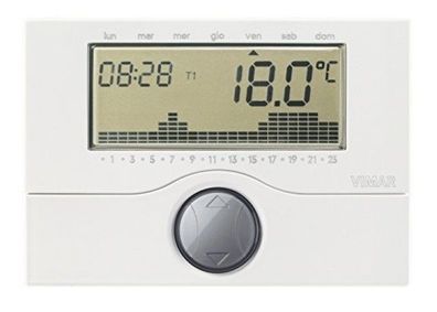 Vimar - Batteriebetriebener Uhrenthermostat, weiß