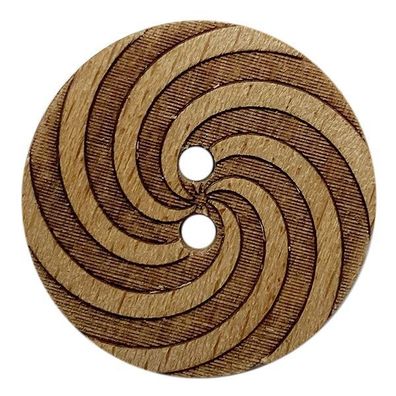 2-Loch Knopf "Spirale" - rund