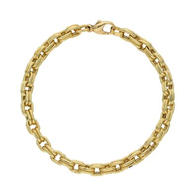 Goldarmband 585 Damen Handarbeit Halbmassive Ankerkette Second Hand wie neu 25325914