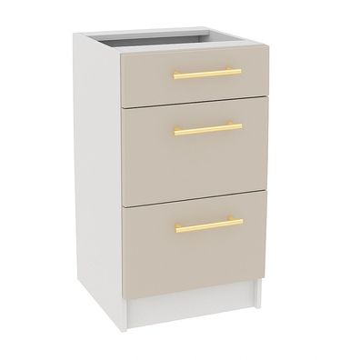 Schubladenunterschrank 40 cm Kaschmir Vollauszug Soft-Close LINDA, PURE LINE
