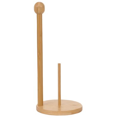 Küchenrollenhalter HWC-B84, Rollenhalter Küchenpapier Ständer, Bambus 34x16x16cm