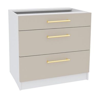 Schubladenunterschrank 80 cm Puderrosa Vollauszug Soft-Close Küche SIENA, LINDA