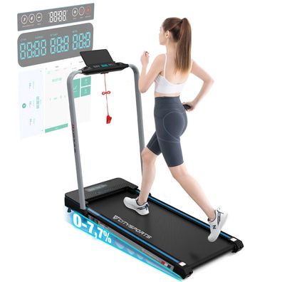 Faltbar Laufbander elektrisch Heimtrainer 1400w 1-12 km/ h ,2PH Profi Laufband mitAPP