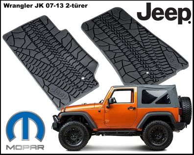 2er Set Premium Heavy Duty Fußmatten vorn Jeep Wrangler JK Bj:07-13