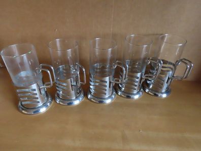 Longdrinkglas Halterung Metall Glas ca. 14,3 cm H /5St