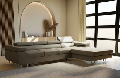 Eckcouch OLIVIO XL Schlaffunktion 350 cm verstellbare Kopfstützen wasserdichter Stoff