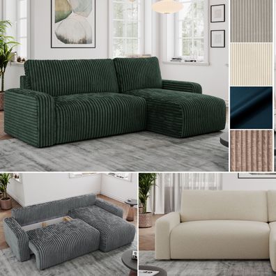 Sofa mit Schlaffunktion und Bettkasten, Couchgarnitur Ecke Bettcouch - ARGOS