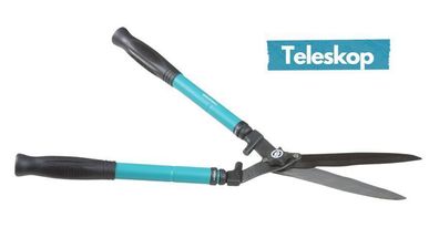 Teleskop Heckenschere Strauchschere Wellenschliff Gehärteter Stahl 63-82cm