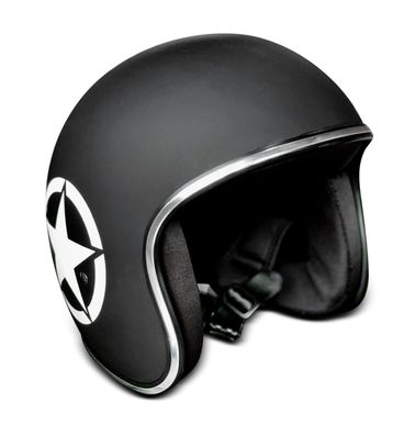 Alpha Speeds Jet Helm Biker Chopper Motorrad Jet Helm Custom Retro Star