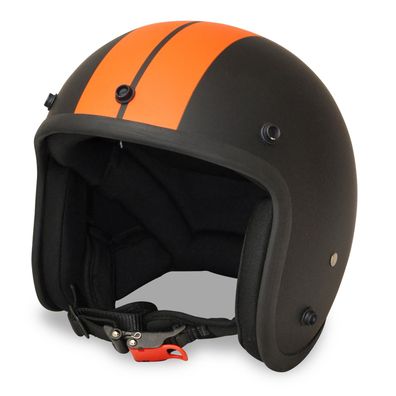 Alpha Speeds Jet Helm Biker Chopper Motorrad Jet Helm Custom Retro Orange