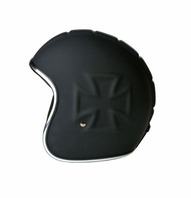 Alpha Speeds Jet Helm Biker Chopper Motorrad Jet Helm Custom Retro 3D Schwarz