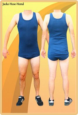 Herren Achsel-Unterhemd Thermo Funktionunterwäsche Blau Übergröße Gr. 5 bis 16