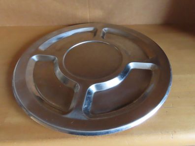 Servierplatte Vorlegeplatte Beilagenplatte Metall rund ca.32cm Ø