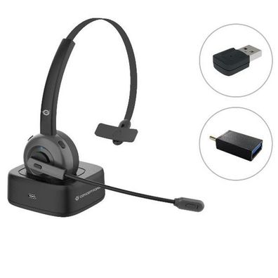 Conceptronic Headset Wireless Bluetooth mit Ladest.+ Ada. sw