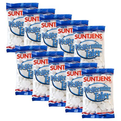 Suntjens Pfefferminztaler-Pastillen mit Pfefferminzgeschmack 10x 310g Beutel